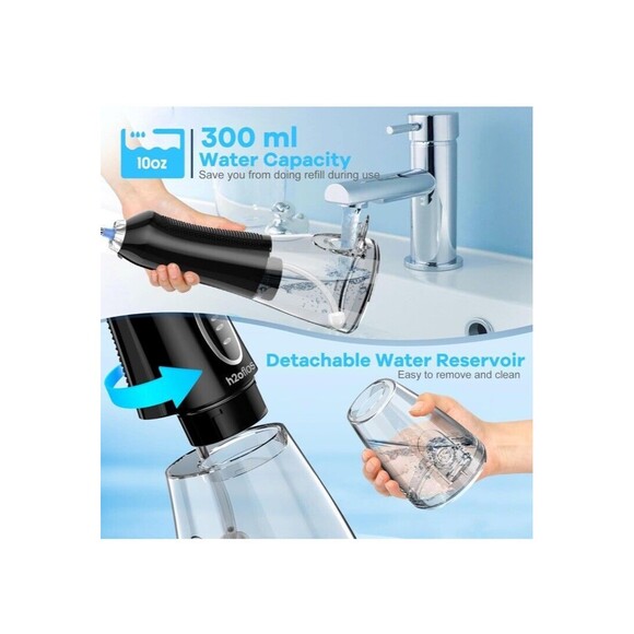 Water Dental Flosser Teeth Pick -Portable Oral Irrigator with 5 Modes, Black - Picture 3 of 6